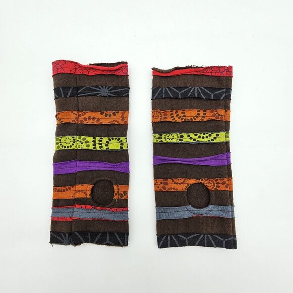Handmade Patchwork Hobo Beanie Hat Arm Warmer Set Nepal Boho Retro Hippie Grunge main image 11